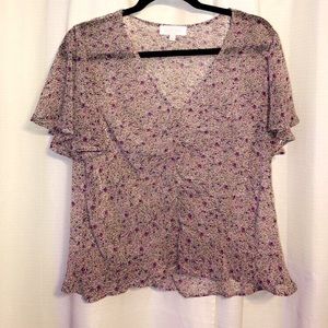 Floral sheer blouse